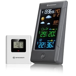 Bresser ClimateTemp NBF Weerstation met buitensensor, DCF-radioklok, binnen en buiten, thermometer, hygrometer, weersvoorspelling en kleurendisplay, digitaal