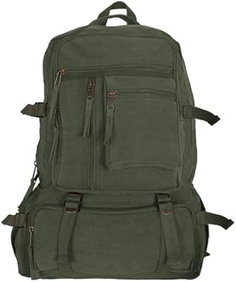 Fox Outdoor Products Retro Cantabrian No Leather Trim Excursion Rucksack, Olive Drab
