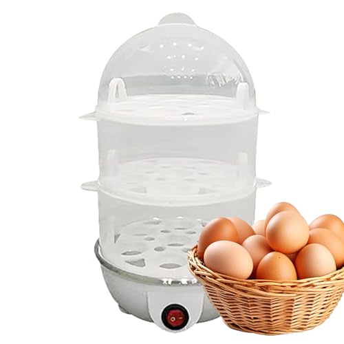 Hervidor de vapor – Utensilio de cocina eléctrico para huevos, cocina automática multicapa para desayuno, diseño que ahorra espacio, uso doméstico, función de temporizador para viajes, oficina