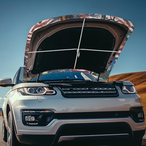 Image of Patriotic American Car Hood Cover Stretchable Polyester,Engine Cover,Elastic Fabrics Can be Washed,Car Bonnet All-Season Protection
