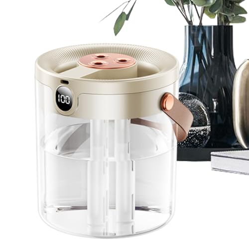 Humidificador de dormitorio - 3 boquillas de niebla digital, humidificador de dormitorio de alta salida de niebla con 3 boquillas, purificador de aire silencioso para el hogar, oficina, baño, sala de
