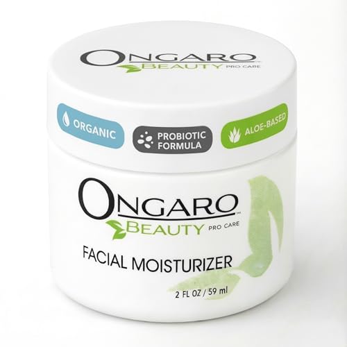 Ongaro Beauty Organic Face Moisturizer - Hydrating Face Cream, Probiotic Moisturizer with Aloe Vera, Vitamin A, C & E - Hyaluronic Acid, Face Lotion for All Skin Types - Nourishes Skin - 2 fl. Oz