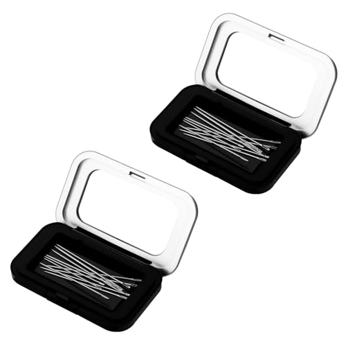 Magnetic Needle Holder Case, Strong Sewing Pin Storage Organizer Box with Clear Lid Secure & Portable Needle Keeper for Sewing Quilting Crafts Bobby Pins Paper Clips (Black)