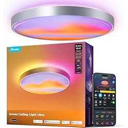 Govee Ceiling Light Ultra 21 Inch, 5000LM Smart Flush Mount Ceiling Light | DIY Ceiling Canvas for Living Room, Bedroom & Game Room, Compatible with Matter & Alexa, RGBIC & Tunable White 2700K-6500K