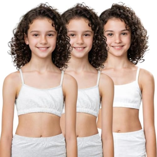 Image of ADIRA | Beginners Bra for Girls 13-14 Years | Flat Padding for Nipple Coverage | Comfortable Strecthy Cotton | Comfy-Breathable Beginners Bra & Super Soft Material | Pack of 3