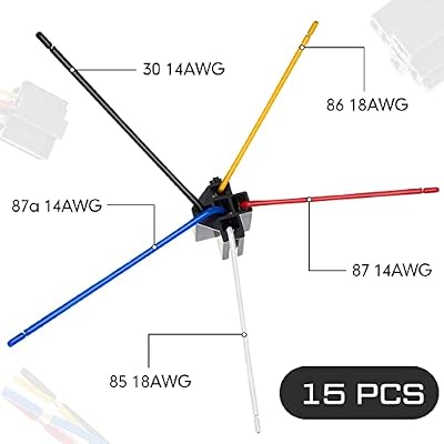 15 Pcs 5 Pin DC 12V SPDT Relay Socket Harness Base Wire Cable Relay Socket for Car Truck Automotive Motor
