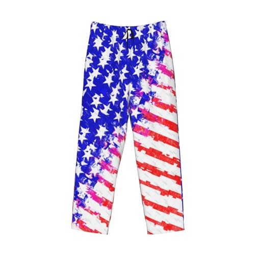 Canada flag art Men's fully printed casual pants with elastic waistband pockets, suitable for home and sleep4