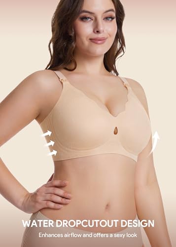 Image of HBselect Nursing Bras for Breastfeeding 3 Pack Women Maternity Jelly Bras
