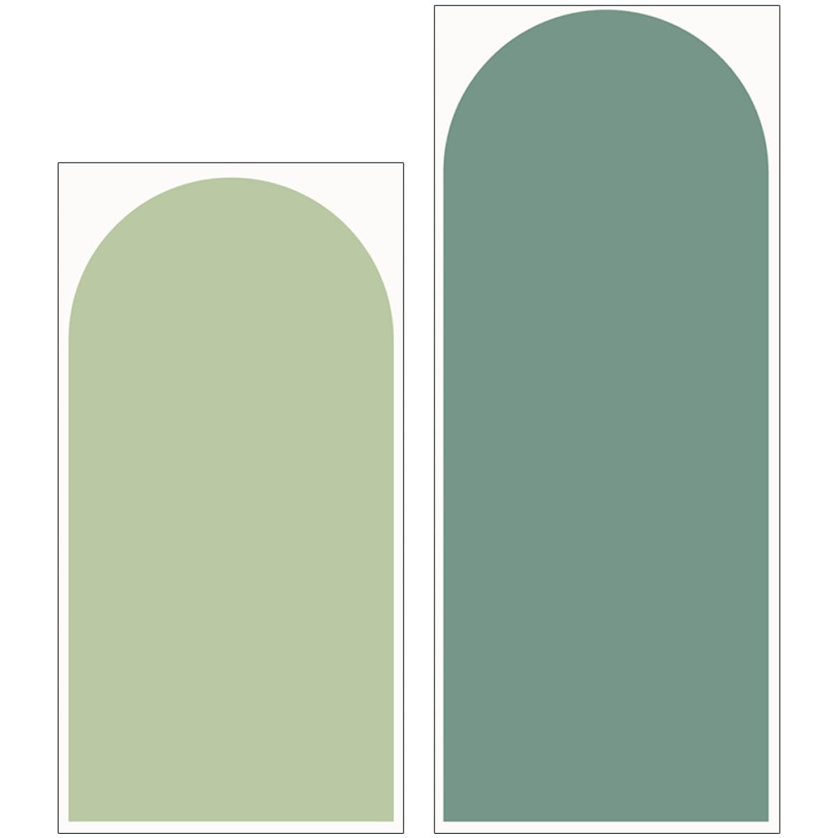 Pegatinas de Pared Geométricas en Color Verde de Pvc, 2 Piezas Adhesivo Fuerte y Resistente, Ideales para Decoración de Habitaciones y Aulas
