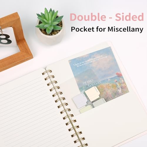 Image of Spiral Notebook-5.75 inch x 8.125 inch College Ruled Journal with Inner Pockets and 160 Pages,PU Leather Cover Business Journal, Twin-Wire Binding Notebook Perfect for Office & Home School Supplies 2 pack NavyBlue /Green