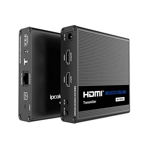 WeJupit 4K@60Hz HDMI Extender by Single Cat6/6A/7, 230Ft Zero Latecny Uncompressed Transmitter and Receiver, HDR 18Gbps, HDMI Loop-Out, Two Way IR, Optical Audio Output (WJEXT70-1) Cover