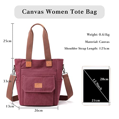 Image of CORIOS Women Handbag Canvas Shoulder Bag Casual Top Handle Bag