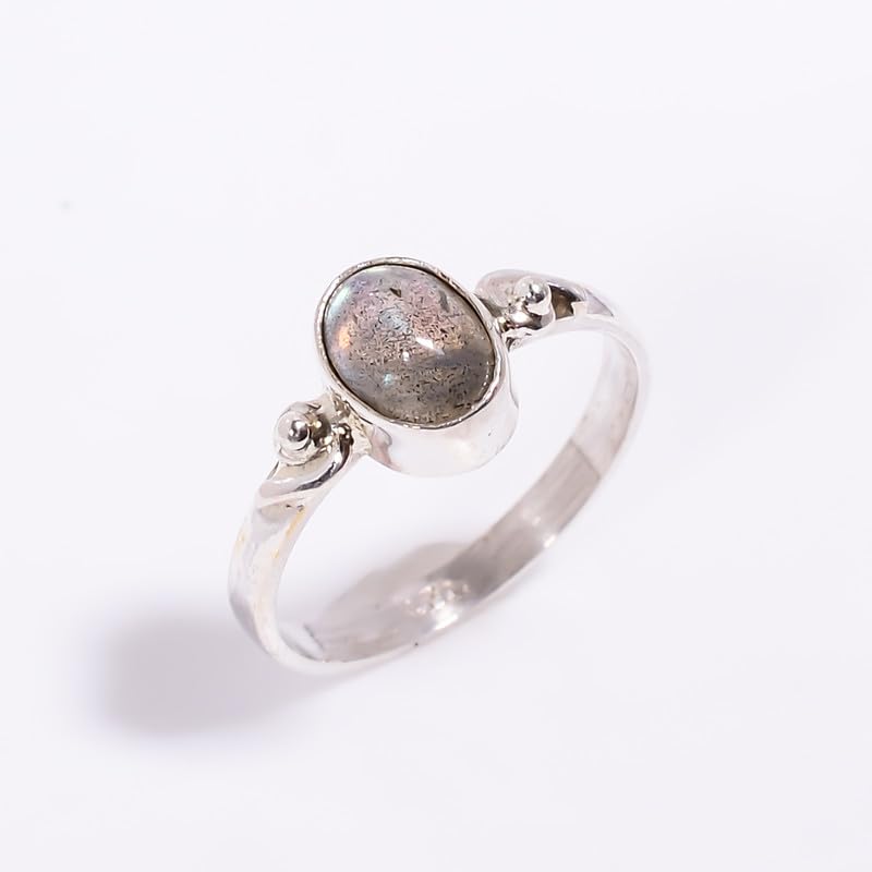 Bague en argent 925 et pierre naturelle faite main