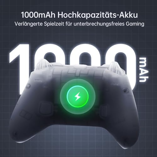 Machenike G3V2 Bluetooth Controller for Pc/Switch/Ios/Android, Hall Effect Joysticks, RGB Lighting Gaming Controller,2 Programmable Buttons,1000mah Battery With Charging Station, Black — view 5