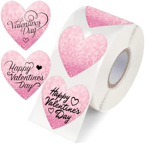 2 inch Pink Coronary heart Direct Thermal Stickers Mom’s Day Love Ornamental Thermal Labels Printer for DIY Barcode,Enterprise,Handle,Identify Reward Tags 500 pcs