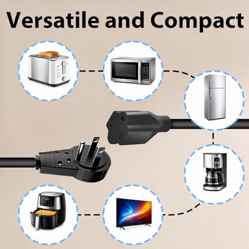 Extensión plana giratoria 360 grados, paquete de 3, 46 cm, negro miniatura 6