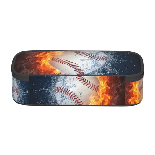 Image of Baseball Ball Pencil Case Big Capacity Storage Pencil Pouch Stationery Bags With Zipper Portable Pen Holder Box Organizer For Boys Girls Teens Student College School Office Supplies