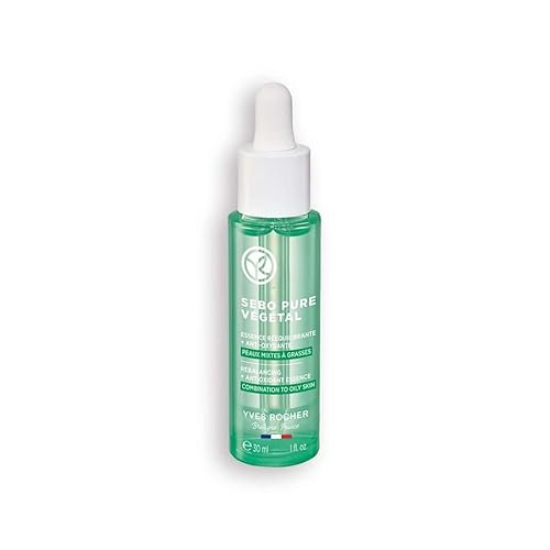 Yves Rocher Sebo Pure Vegetal Reequilibrante Antioxidant Essence Suero Orgánico Combinación y Solución para Piel Grasa - 1.0 fl oz. / 1 onza líquida
