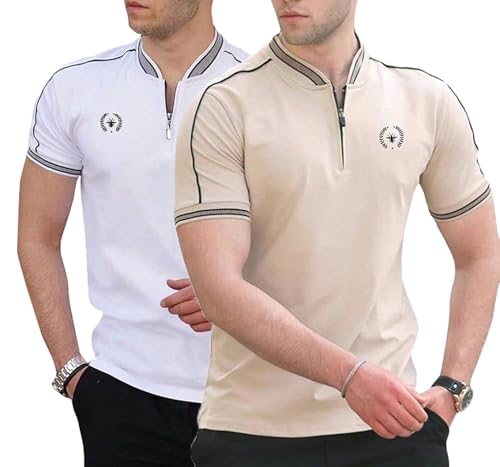 Image of Men's Solid Cotton Rich Polo T Shirt | Collar Tshirts | Half Sleeves | Plain-Regular Fit (Available in Plus Size and Combo Pack of 2)