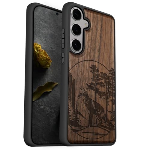 Coque Galaxy S25 Plus en bois de noyer gravé au laser chic Carveit