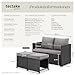 TecTake® 2in1 Rattanlounge für 4 Personen, Set mit Tisch mit Schraubfüßen, Tischoberfläche in Holzoptik, Polyrattan Gartenmöbel, als Gartensofa oder Sitzgruppe, Terrassenmöbel, Lounge - schwarz