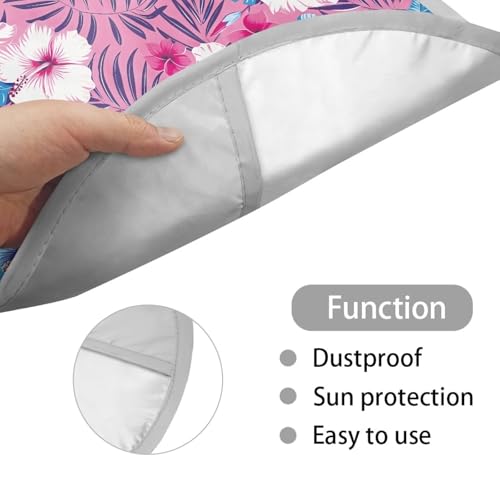 Image of Pink Hibiscus Steering Wheel Cover Sunshade Car Interior Accessories for Sun Heat Steering Wheel Cover Protector Reflect UV Sun and Heat Universal Steering Wheel Shield