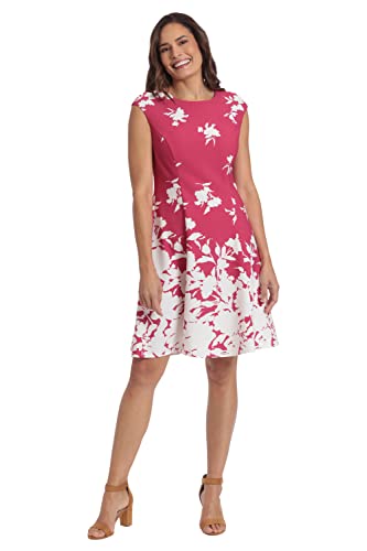 Image of London Times Womens Dresses Cap Sleeve Fit and Flare - Elegant Summer Cocktail Graduation Garden Party Wedding Guest Dress