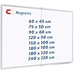 maxtek Whiteboard 120 x 90 cm, Magnetic White Board for Wall, Aluminium Frame Large WhiteBoard with Pen Tray, Dry Erase Board for Home Office School