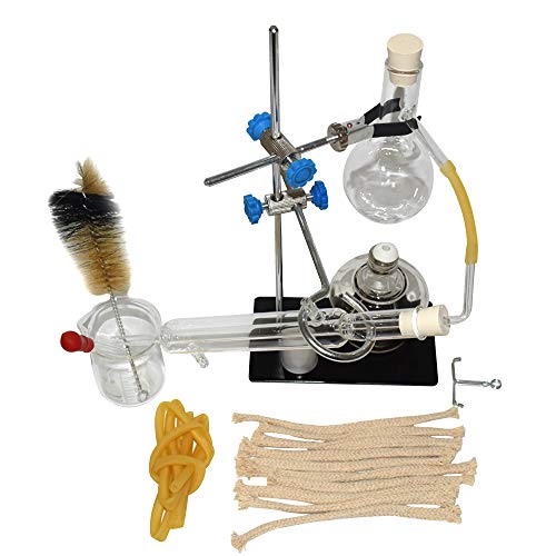 Home Distiller Distilling To Making Your Own Essential Oil, Moonshine, Alcohol Distiller Chemistry Lab Glassware Kit,Glass Distilling,Distillation Apparatus 10Pcs Set, 100 Ml #TOP4