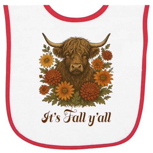 inktastic Cow Fall Yall Southern Autumn Baby Terry Cloth Bib