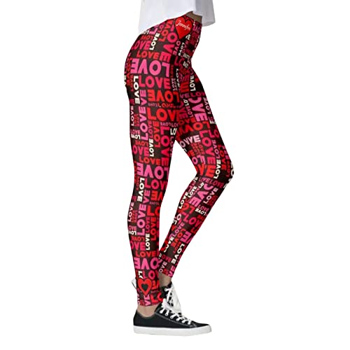 Leggings de gimnasio para mujer, para San Valentín, correr, yoga, yoga, pilates, rayas, rosso, S