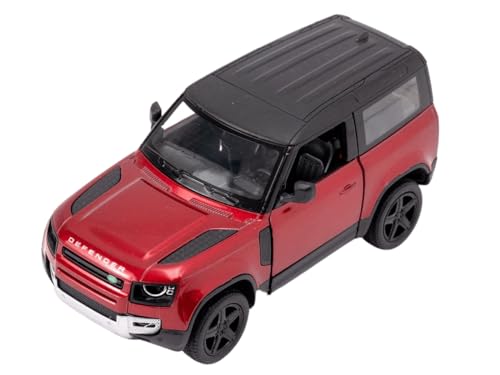 Easy Toys Modèle de Voiture Compatible avec Land Rover Defender. SUV Jouet à l'échelle avec Portes Ouvertes. Modélisme Automobile (Defender Rouge)