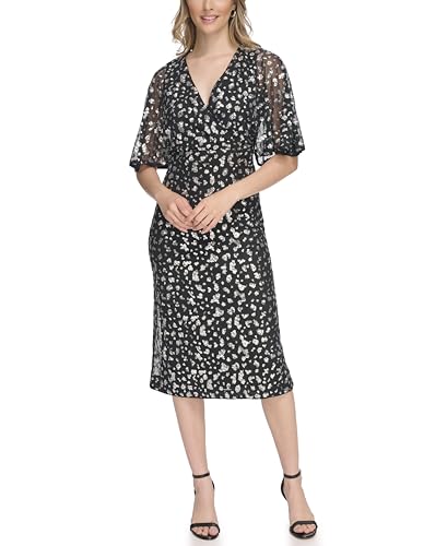 kensie Women's Dresses, Black/Silver, 0