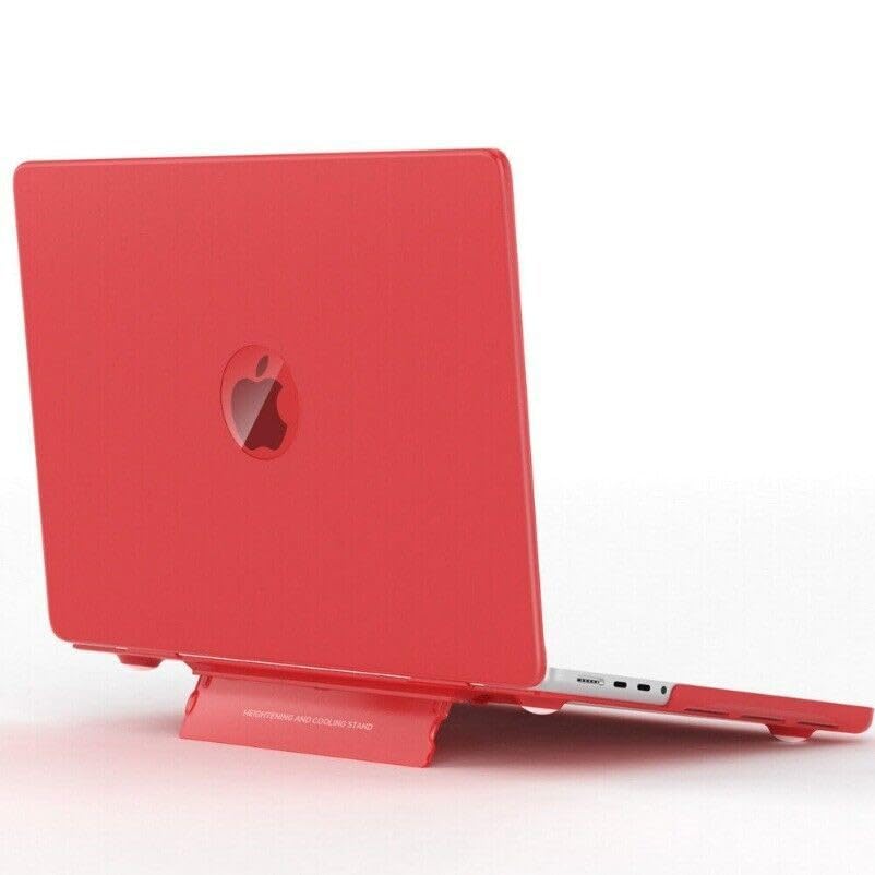 Funda MacBook Air 13 A2681 silicona rígida roja con soporte antichoque