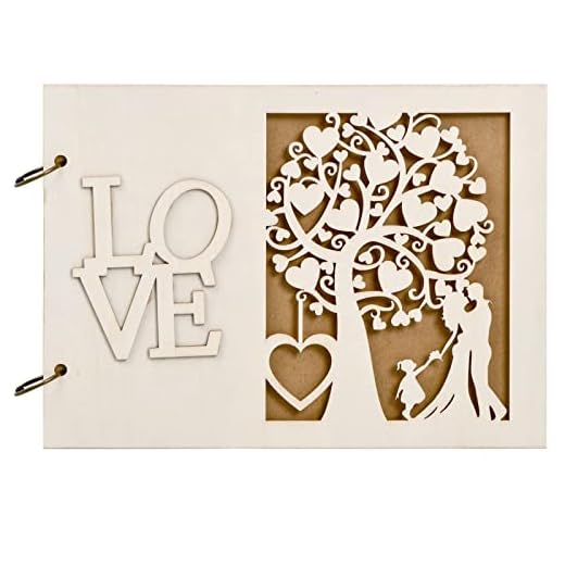 40 Hojas Libro de Visitas de Boda, Libro de Visitas de Madera, Libro de Visita de Boda Personalizado, Libro de Recuerdos de Boda, para Invitado de Aniversario Compromiso de Fiesta, Ranura Fotos (B)