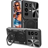 Ephoou for Infinix Note 50 Pro 4G/ Note 50 4G Armor Case with Magnetic Ring Kickstand, Rugged Military Grade Shockproof Case with Slide Camera Lens Cover for Note 50 Pro 4G JS-Black