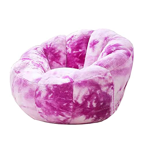 Hwoek Bean Bag Chair Cover (No Filler), Washable Soft And Comfortable Lazy Sofa Cover, Artificial Rabbit Fur Fabric Sack Beanbag Covers For Adults, Kids, Teens 32.3"X23.6",Colorful Purple #TOP12