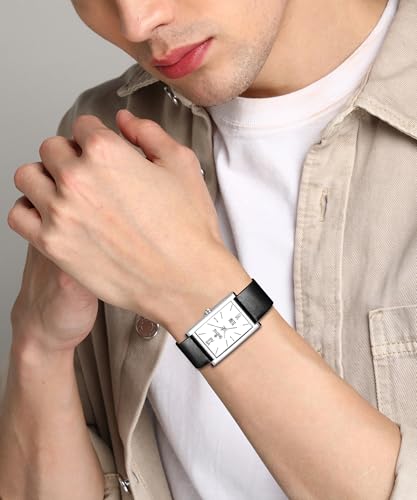 Image of CHARLIEKEEN Slim Analogue Watch, Black Dial, Leather Strap