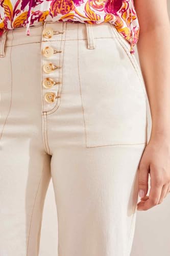 Tribal Women's Brooke Hugging Btn Fly Crop Wide Jeans4