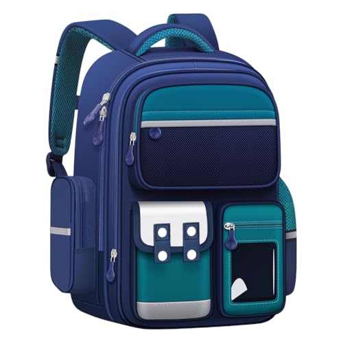 Image of Zibuyu School Bag for Boys 5-8 Years Old, Burden-Relief School Bag For Kids with Water Resistant Design, 30x20x42cm, Ergonomic Design & Spacious Daily Storage, Gifts for Boys
