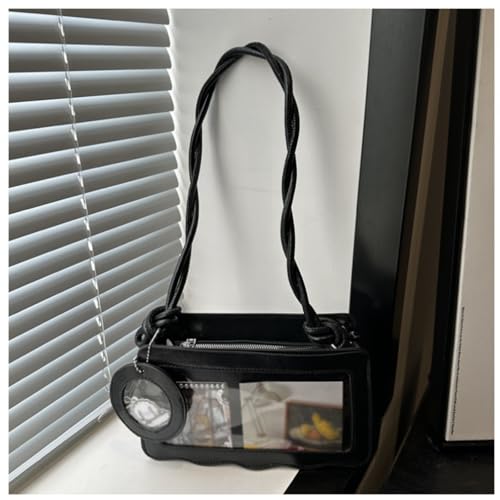 Women small leather bag, fashionable itabag suitable for parties, shoulder bag with badge hanging decoration bag2