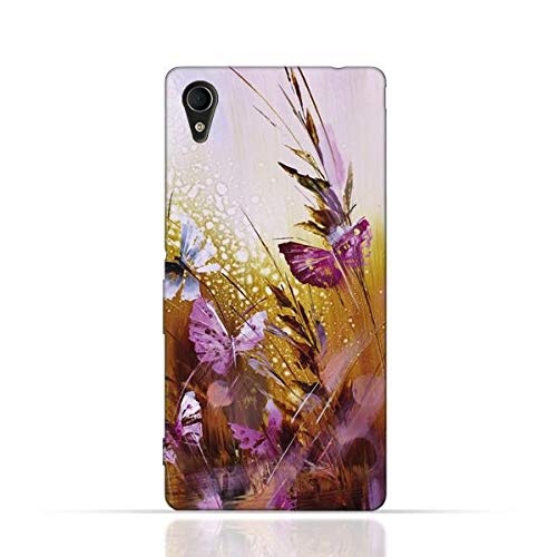 AMC Sony Xperia Z3 TPU Silicone Case with Butterfly Oil Paint Pattern