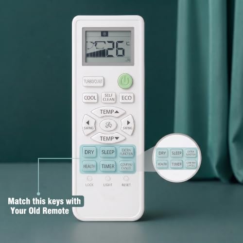 Image of K2 Haier 131F AC Remote - Compatible with Haier Twin /Dual Inverter Split AC 1.5 Ton | LCD Display | Free Batteries | 5 Years Warranty (Work Only When Your Old Remote Same)