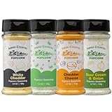 Amish Country Popcorn - 4 Pack (4 Flavors Seasoning) White Cheddar, Cheddar Cheese, Sour Cream & Onion, and Ranch with Recipe Guide