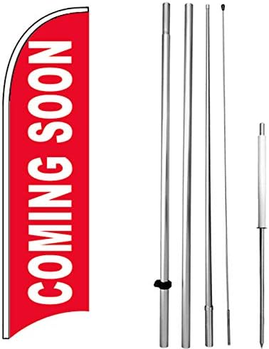 Coming Soon - Windless Feather Swooper Flag Banner Sign Kit rb-h