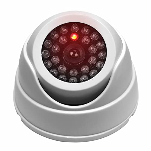 JUSTOP Dome Dummy CCTV Camera Outdoor/Indoor Waterproof With Reality LED Light Fake CCTV Cam - White (1)