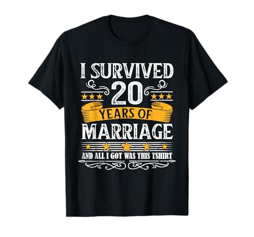 20th Wedding Anniversary shirt Couples Husband Wife 20 Years T-Shirt