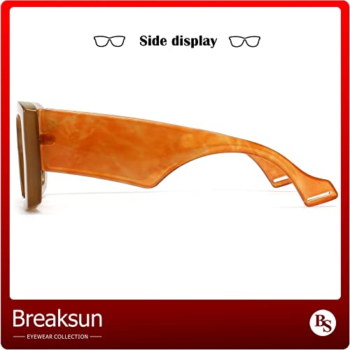 Image of Breaksun Thick Frame Blue Light Glasses for Women Men Fashion Oversized Square Computer Gaming Eyeglasses