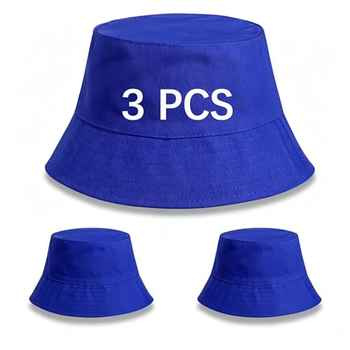 3Pcs Dark Blue Classic Bucket Hat for Men Women Lightweight Sun Hat Packable for Beach Travel Casual Outdoor Activities
