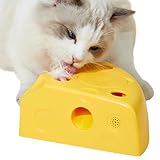 AZ-FRONT 猫 自動 おもちゃ 電動チーズ型 羽根付き 交互動作で狩猟本能刺激 室内遊び ストレス解消 音声効果搭載 (おもちゃ本体)